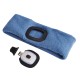Fascia con lampada frontale 180 lm, ricaricabile, USB, taglia unica, cotone/PE, blu