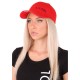 Cappellino con visiera con luce LED B-CAP 25lm, ricaricabile, USB, taglia unica, rosso
