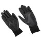 Guanti da lavoro in poliestere parzialmente rivestiti in poliuretano GLOVE PE-PU 10, neri, taglia 10