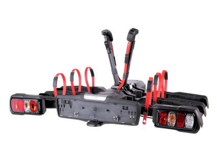 Portabici per gancio di traino E-BIKE 3 PREMIUM - 3 biciclette elettriche, portata 60 kg, pieghevole