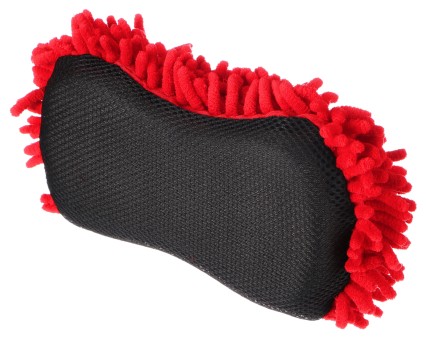 Spugna per lavaggio auto CAR DETAILING WASH 1, 24 x 12,5 x 6 cm, nero-rosso