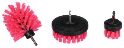Set di spazzole per trapano per la pulizia dell'auto CAR DETAILING DRILL BRUSH PINK 3, 3 pz