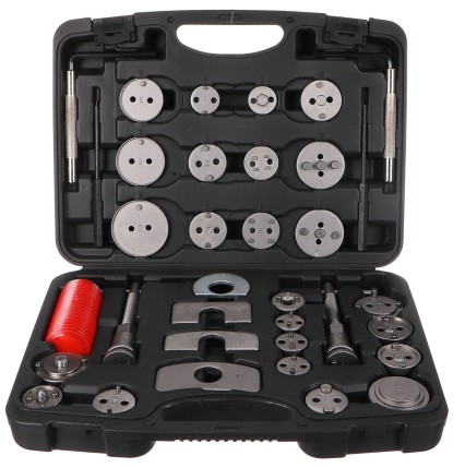 Attrezzo per compressione pistoni freni MECHANIC BRAKE SET BLACK 35, set da 35 pezzi