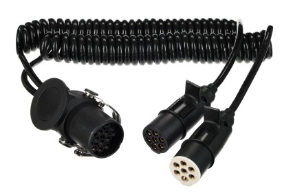 Adattatore a spirale 15 poli a 2x 7 poli (S+N) TRAILER CABLE 9, 24V, 3,5m