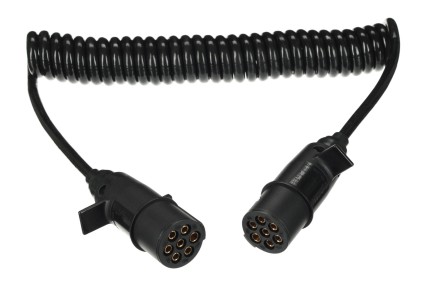 Cavo a spirale di collegamento 7 pin tipo N TRAILER CABLE 11, spina in plastica, 24V, 3,5m