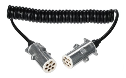 Cavo a spirale di collegamento 7 pin tipo S TRAILER CABLE 12, spina metallica, 24V, 3,5m