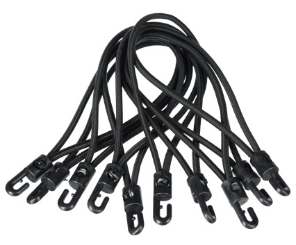 Set di elastici con gancio in plastica CARGO CORD SET 2, 20 cm, 10 pz