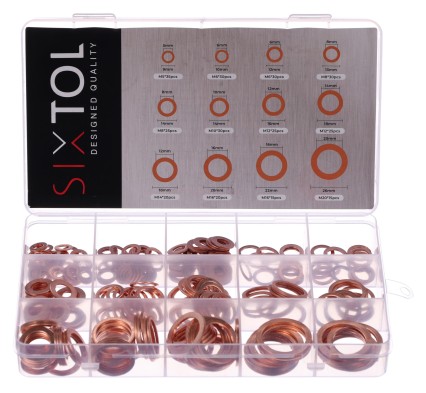 Set di rondelle di tenuta in rame MECHANIC RING SET 2, M5–M20, 300 pz