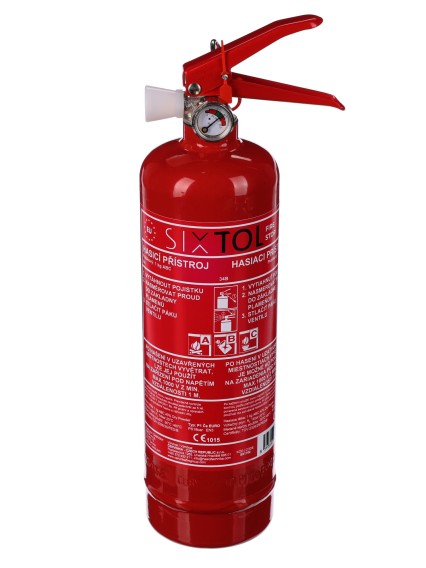 Estintore a polvere FIRE STOP 1 kg, ABC, completamente metallico, incluso supporto metallico