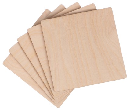 Tavolette in legno CREATIVE WOOD SET 5, 10 x 10 cm