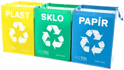 Borse per raccolta differenziata SORT EASY 3 BASIC, 30x30x40 cm, 3 x 36 l, 3 pz