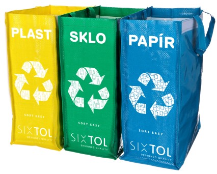 Borse per rifiuti differenziati SORT EASY 3 SLIM, 18x30x40 cm, 3 x 22 l, 3 pezzi