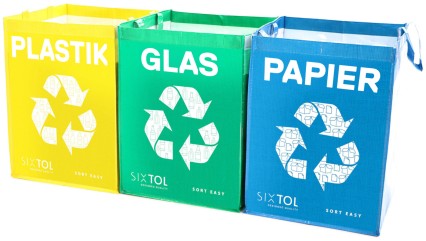 Borse per raccolta differenziata SORT EASY 3 BASIC DE, 30x30x40 cm, 3 x 36 l, 3 pz