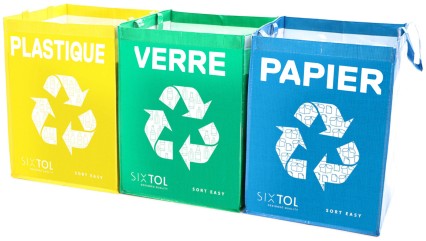 Borse per raccolta differenziata SORT EASY 3 BASIC FR, 30 x 30 x 40 cm, 3 x 36 l, 3 pz