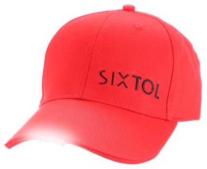 Cappellino con visiera con luce LED B-CAP 25lm, ricaricabile, USB, taglia unica, rosso