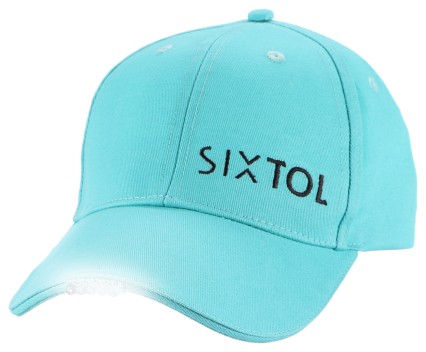 Cappellino con luce LED B-CAP 25lm, ricaricabile, USB, taglia universale, turchese