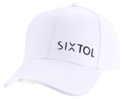 Cappellino con visiera e luce LED B-CAP 25lm, ricaricabile, USB, taglia unica, bianco