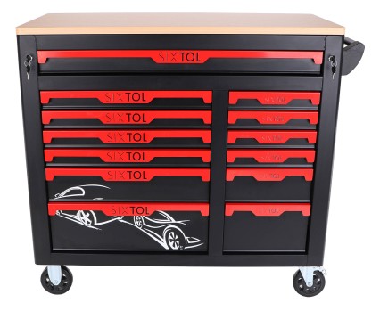 Carrello da officina con utensili MECHANIC TROLLEY TITAN 1559, 13 cassetti, 1559 pezzi di utensili