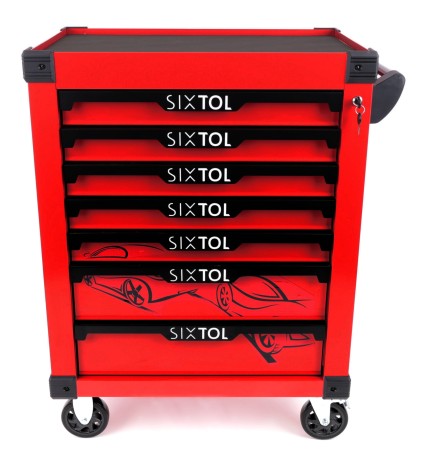Carrello da officina per attrezzi MECHANIC TROLLEY KEVIN RED, 7 cassetti