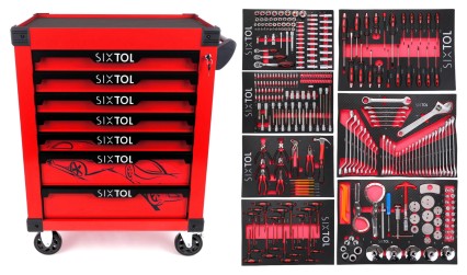 Carrello portaattrezzi MECHANIC TROLLEY KEVIN RED 326, 7 cassetti, 326 attrezzi