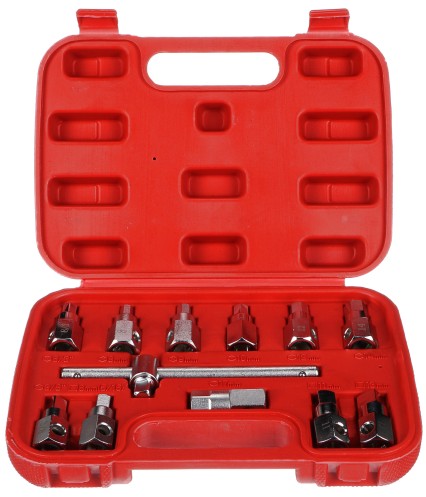 Kit per lo scarico dell'olio MECHANIC OIL DRAIN SET 12, Hex + quadro, 12 pz