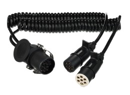 Adattatore a spirale 15 poli a 2x 7 poli (S+N) TRAILER CABLE 9, 24V, 3,5m