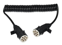 Cavo a spirale di collegamento 7 pin tipo S TRAILER CABLE 10, spina in plastica, 24V, 3,5m