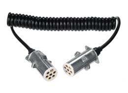 Cavo a spirale di collegamento 7 pin tipo S TRAILER CABLE 12, spina metallica, 24V, 3,5m