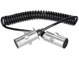 Cavo a spirale 7 poli tipo N TRAILER CABLE 13, spina metallica, 24V, 3,5m