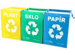 Borse per raccolta differenziata SORT EASY 3 BASIC, 30x30x40 cm, 3 x 36 l, 3 pz