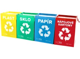 Sacchetti per la raccolta differenziata SORT EASY 4 CARTON, 30x30x40cm, 4x36l, 4pz