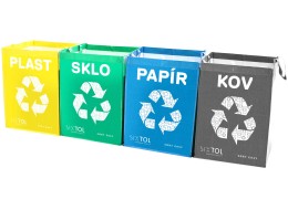 Borse per raccolta differenziata SORT EASY 4 METAL, 30x30x40cm, 4x36l, 4 pezzi