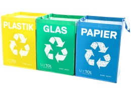 Borse per raccolta differenziata SORT EASY 3 BASIC DE, 30x30x40 cm, 3 x 36 l, 3 pz