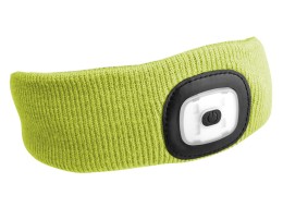Fascia con frontale LED 180 lm, ricaricabile, USB, taglia unica, cotone/PE, giallo fluorescente