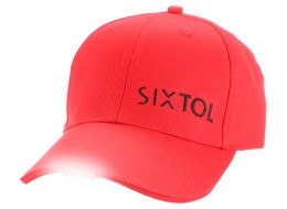 Cappellino con visiera con luce LED B-CAP 25lm, ricaricabile, USB, taglia unica, rosso