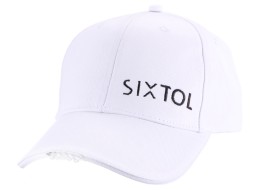 Cappellino con visiera e luce LED B-CAP 25lm, ricaricabile, USB, taglia unica, bianco