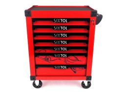 Carrello da officina per attrezzi MECHANIC TROLLEY KEVIN RED, 7 cassetti