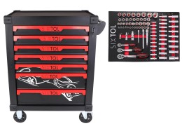 Carrello da officina per utensili MECHANIC TROLLEY KEVIN 80, 7 cassetti, 80 utensili