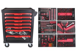 Carrello porta attrezzi MECHANIC TROLLEY KEVIN 274, 7 cassetti, 274 pezzi di attrezzi