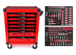 Carrello porta attrezzi MECHANIC TROLLEY KEVIN RED 182, 7 cassetti, 182 pezzi di attrezzi