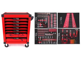 Carrello porta attrezzi MECHANIC TROLLEY KEVIN RED 210, 7 cassetti, 210 pezzi di attrezzi