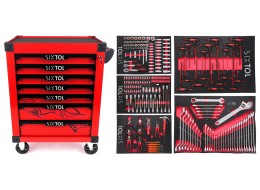 Carrello porta attrezzi MECHANIC TROLLEY KEVIN RED 253, 7 cassetti, 253 pezzi di attrezzi